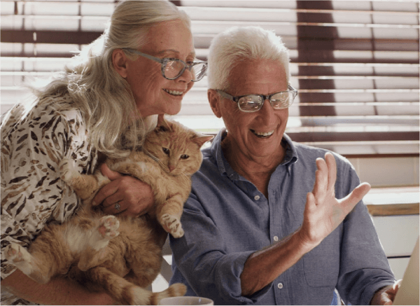 couple with cat