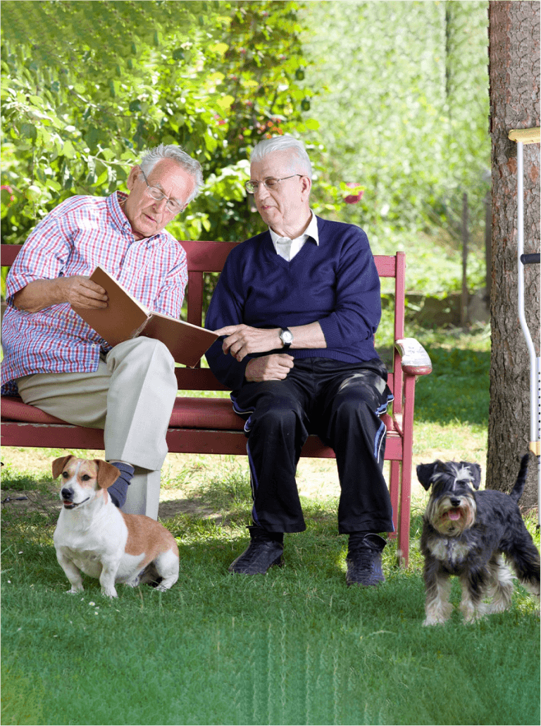 couple with dog
