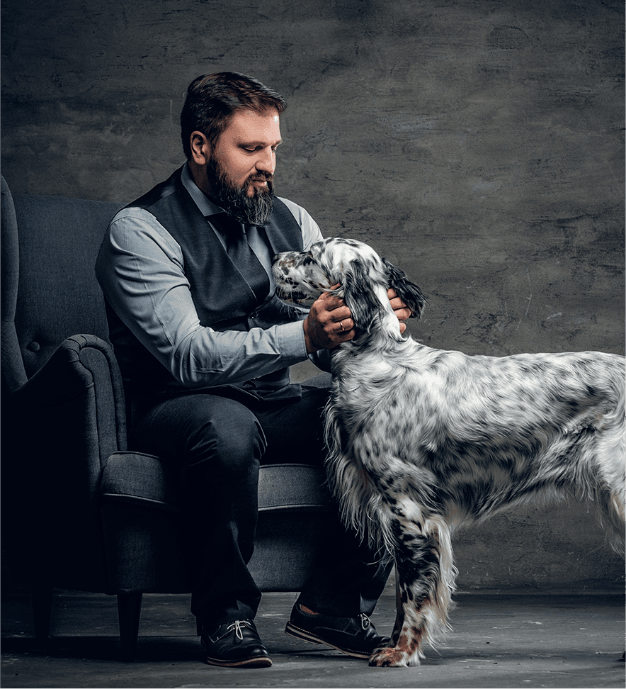 Attorney with a dog