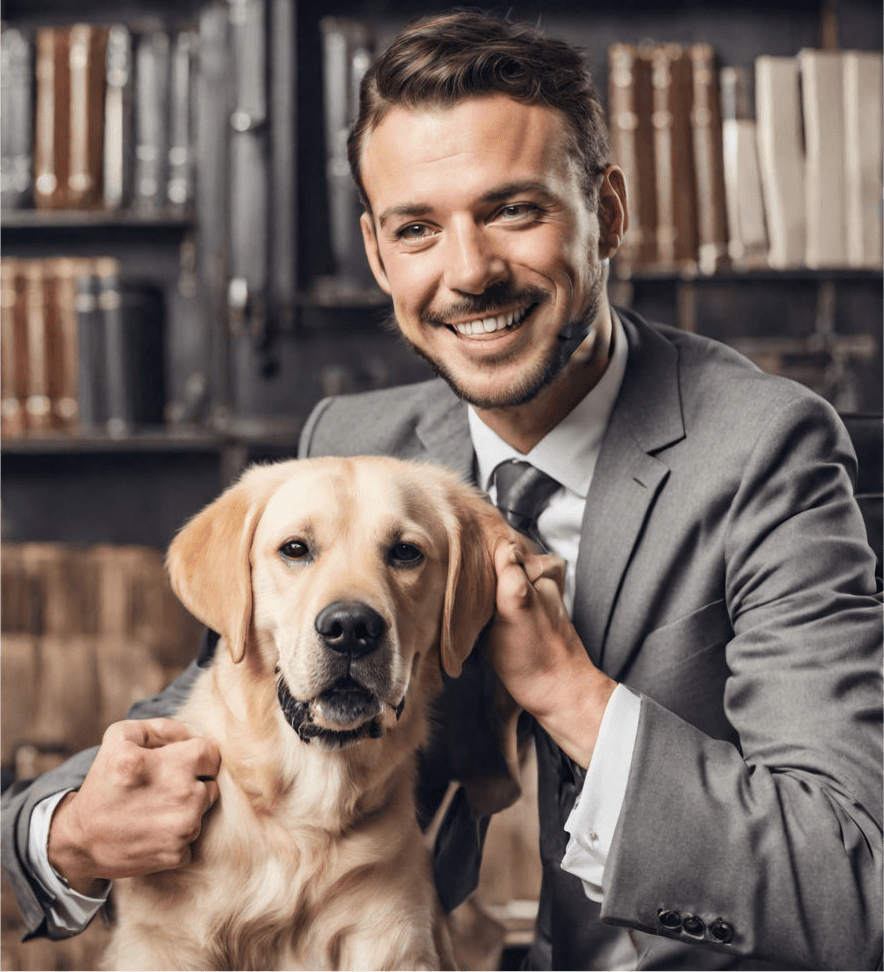 Attorney with a dog