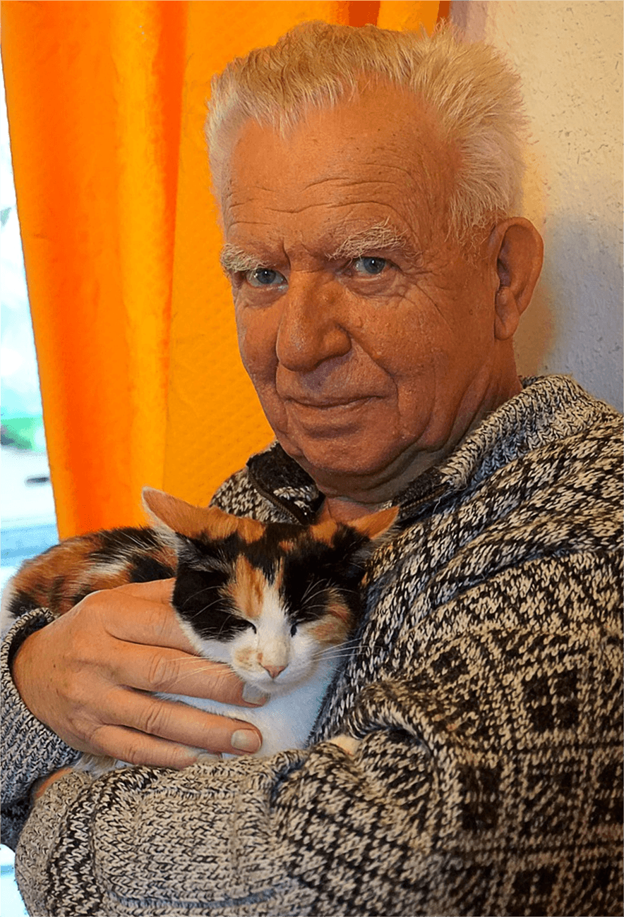 Older woman with a cat