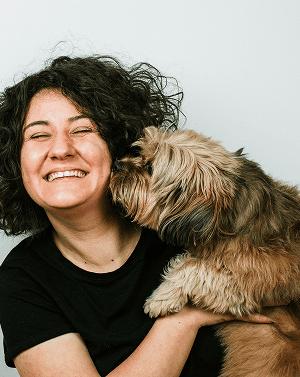 woman with cat