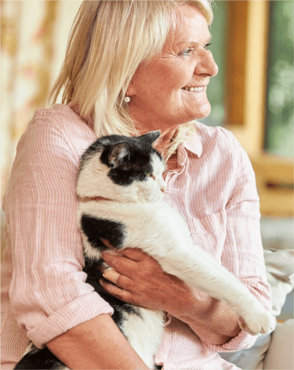 woman with cat