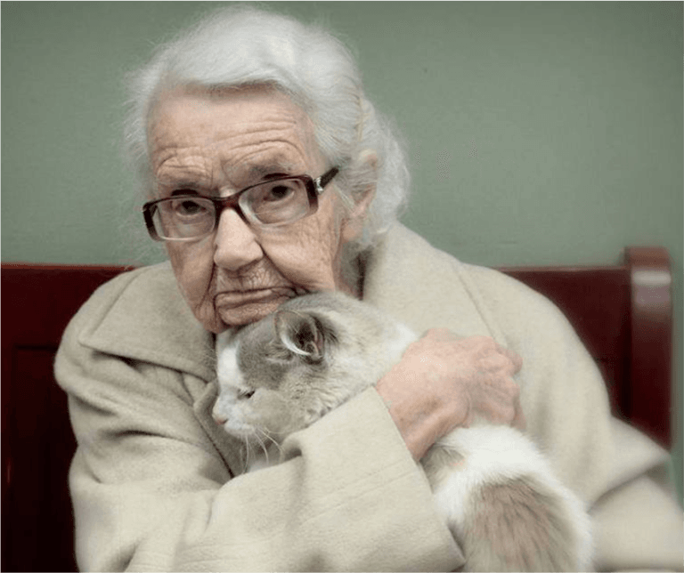 Woman with cat