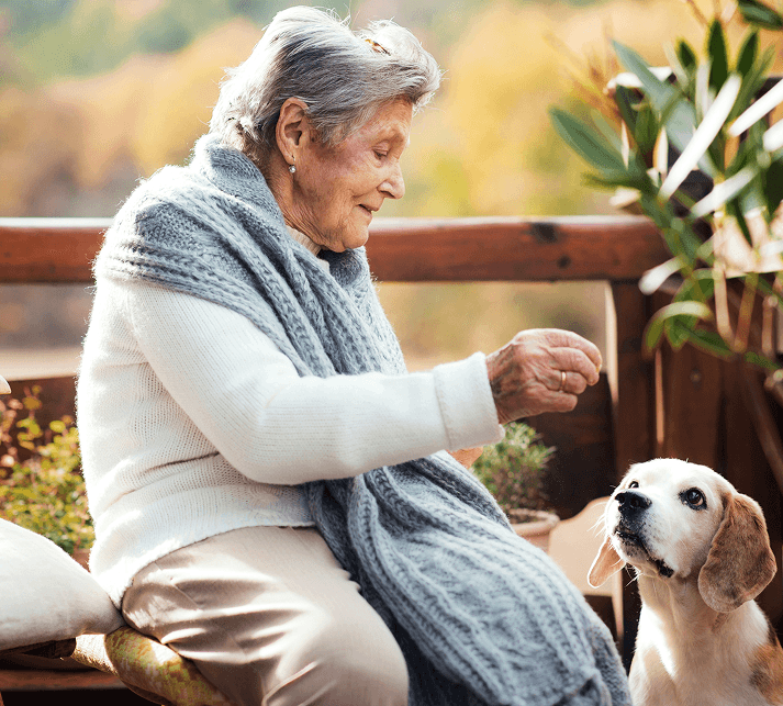 Senior resident with their pet — Guardian Pet Trust senior living partner program