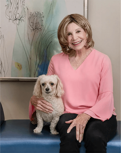 Brenda Marks with her poodle