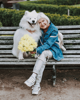 couple with dog
